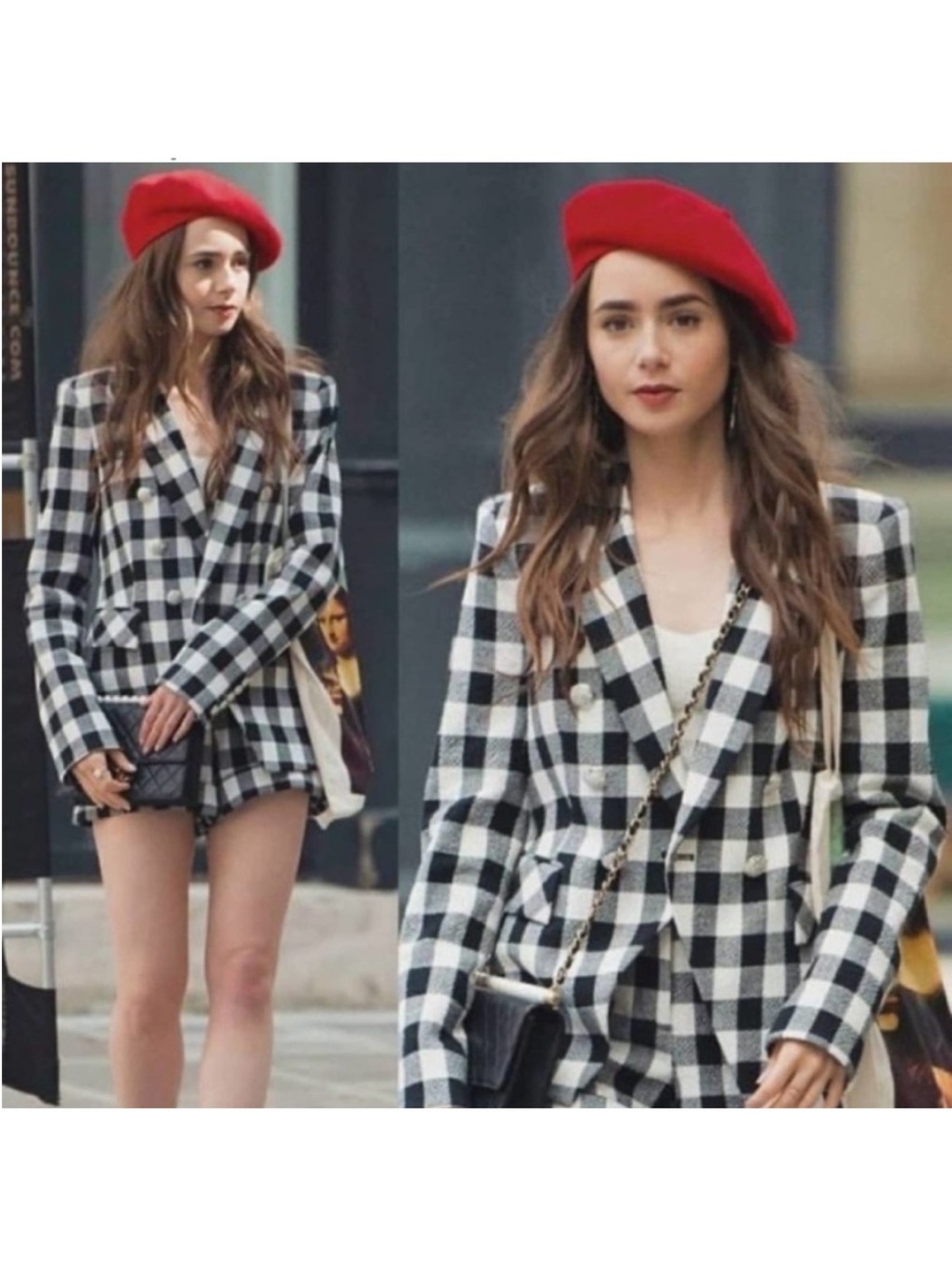Veronica Beard Miller Classic Gingham Plaid Double Breast Blazer Jacket size 0